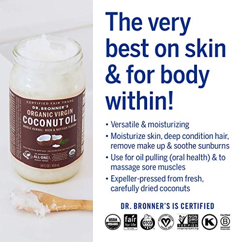 Dr Bronners, Coconut Oil Virgin White Kernel Organic, 14 Fl Oz