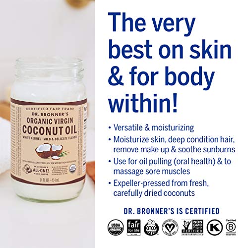 Dr. Bronners - Organic Virgin Coconut Oil White Kernel, 14 Oun