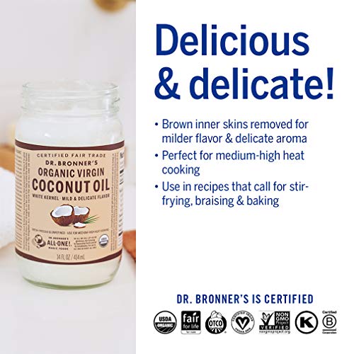 Dr. Bronners - Organic Virgin Coconut Oil White Kernel, 14 Oun
