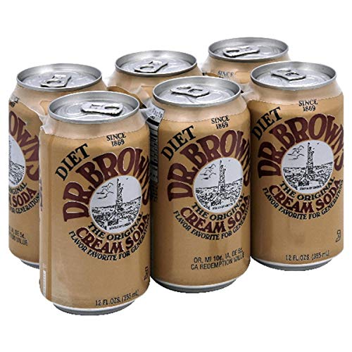 Dr. Brown Soda Cream Soda Diet 6 Pack, 12-Ounces Pack Of4