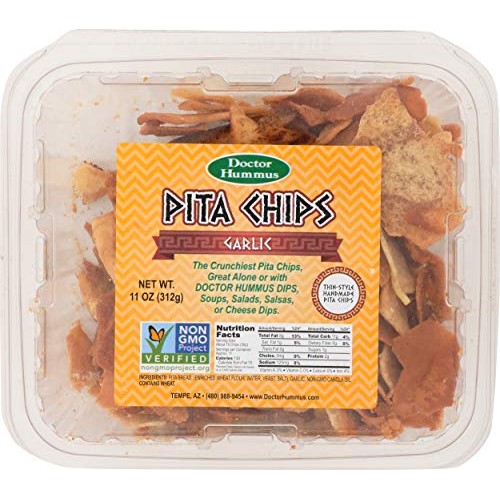 Dr Hummus, Chip Pita Garlic, 13 Ounce