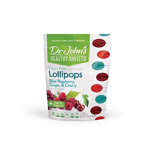 Dr. Johns Healthy Sweets Fruit Lollipops: Cherry, Grape And Blu