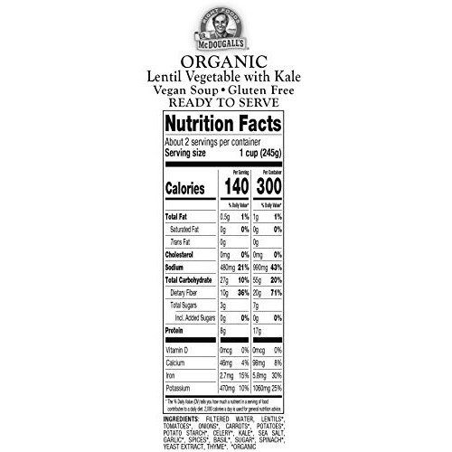 Dr. Mcdougalls Right Foods Soup,Organic Lentil Vegetable, 7.3 P