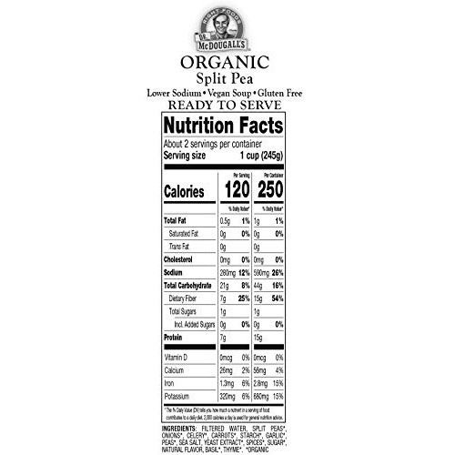 Dr. Mcdougalls Right Foods Soup,Organic Split Pea, Lower Sodium