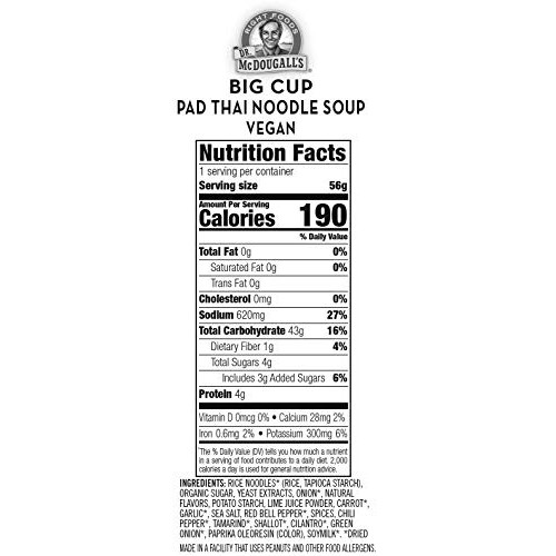 Dr. Mcdougalls Right Foods Vegan Pad Thai Noodle Soup Fresh Fla