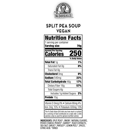 Dr. Mcdougalls Right Foods Vegan Split Pea Soup, 2.5 Ounce Cups