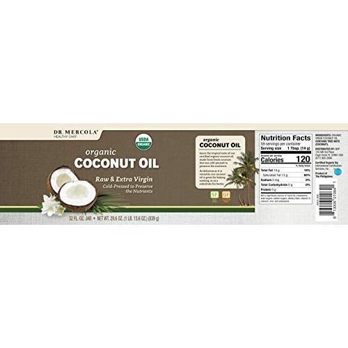 Dr. Mercola, Organic Extra Virgin Coconut Oil, 32 Fl Oz, Cold-Pr