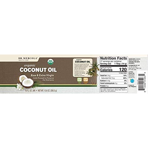 Dr. Mercola, Organic Extra Virgin Coconut Oil, 16 Fl Oz, Cold-Pr