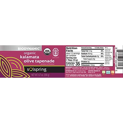 Dr. Mercola Solspring Biodynamic Organic Kalamata Olive Tapenade