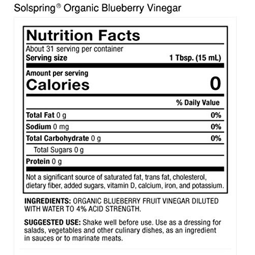 Dr. Mercola Solspring Organic Blueberry Vinegar, 1 Bottle 16 Fl