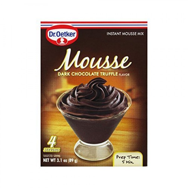 Dr. Oetker Dark Chocolate Truffle Mousse, 3.1-Ounce Pack of 6