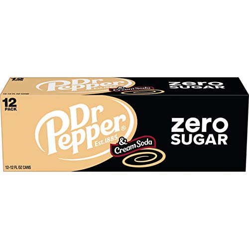 Dr Pepper And Cream Soda Zero Sugar, 12 Fl Oz Cans, 12 Pack