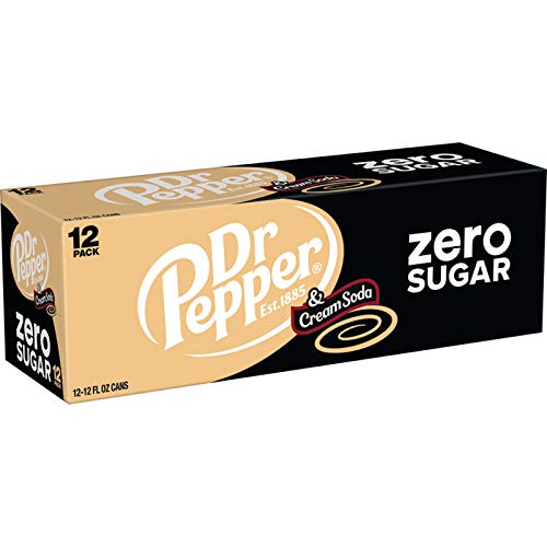 Dr Pepper And Cream Soda Zero Sugar, 12 Fl Oz Cans, 12 Pack