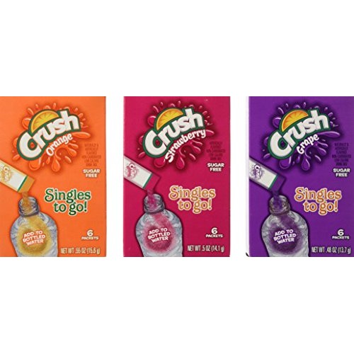 Lot Of 9 Boxes/54Packets- Mixed Variety Crush Sugar Free- Single