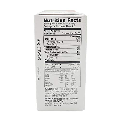 Dr. Praegers Sweet Potato Hash Browns, 9 Ounce