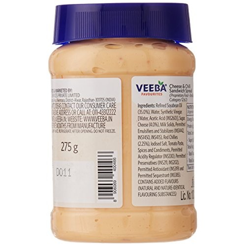 Veeba Cheese And Chilli Sandwich Spread 275G Pack Of 2