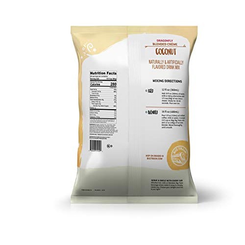 Big Train Dragonfly Blended Crème Frappe Mix, Coconut, 3.5 Pound