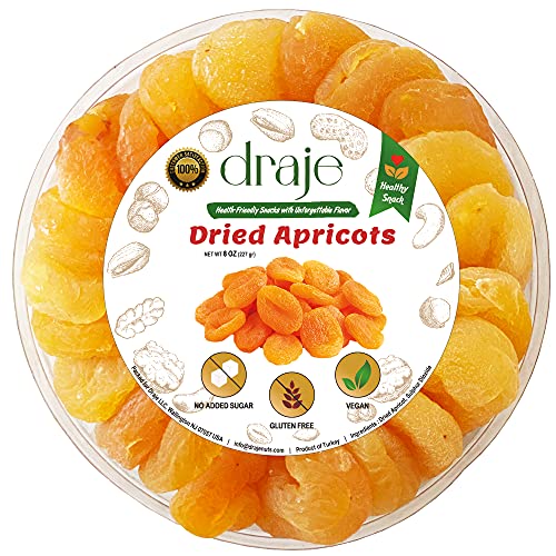 Draje Dried Apricots, Large No Sugar Added, Whole Dried Fruits,