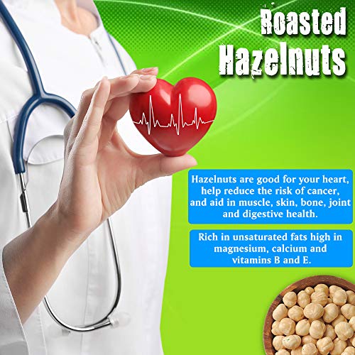 Draje Roasted Unsalted Skinned Hazelnuts, Whole Dry Roasted Peel