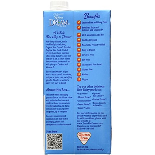 Rice Dream Enriched Original Organic Rice Drink, 32 Fl. Oz. Pac