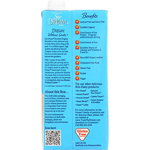 Soy Dream Enriched Original Organic Soymilk, 32 Fl. Oz. Pack Of