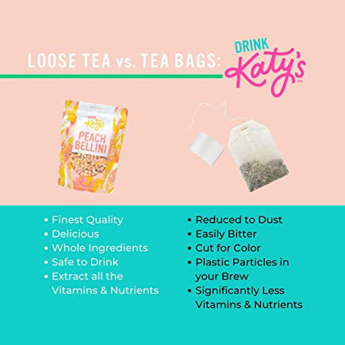 Katys Peach Bellini Loose Leaf Tea - White Peach Herbal Refres