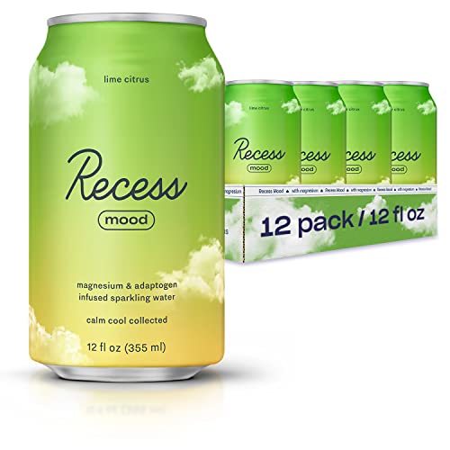 Recess Mood Magnesium Supplement Drink Calming Beverage, Lemon B...