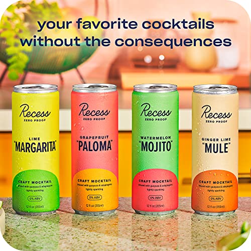 Recess Zero Proof Craft Mocktails, Alcohol Free Drinks, With Ada...