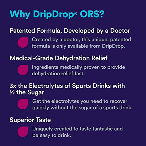 Dripdrop Electrolyte Powder For Dehydration Relief, Lemon, 16 Co