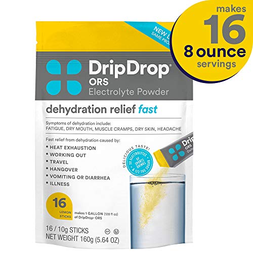 Dripdrop Electrolyte Powder For Dehydration Relief, Lemon, 16 Co