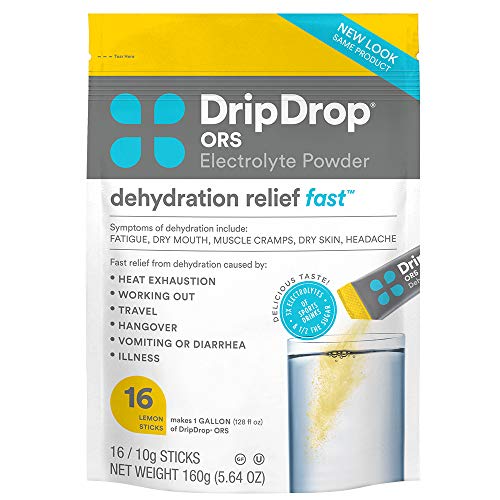 Dripdrop Electrolyte Powder For Dehydration Relief, Lemon, 16 Co