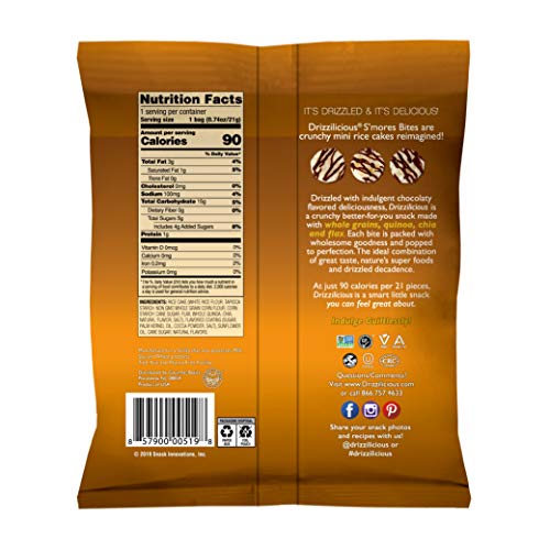 Drizzilicious Smores 10 Pack | Mini Snack Chocolatey Rice Cakes