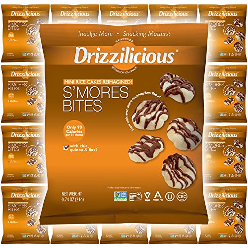 Drizzilicious Smores .74oz 20 Pack | Mini Snack Chocolatey Rice...