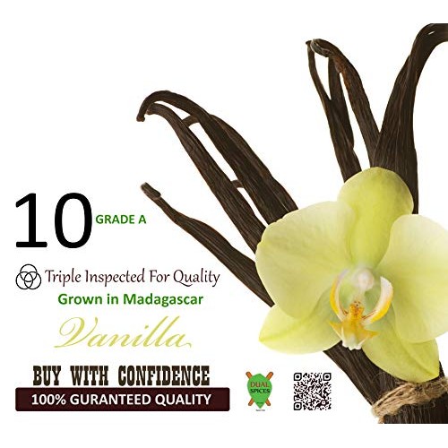 Dualspices - 10 - Grade A Madagascar Bourbon Vanilla Beans Vani