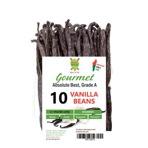 Dualspices - 10 - Grade A Madagascar Bourbon Vanilla Beans Vani