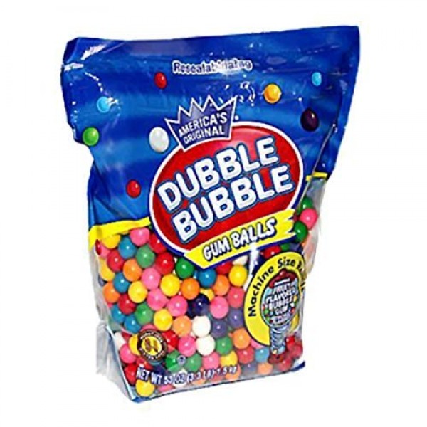 Dubble Bubble Machine Size Gum Ball Refills, 3.3 Lbs