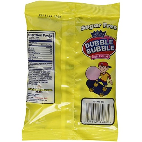 Dubble Bubble Sugar Free, 3.25-Ounce Bags Pack Of 12