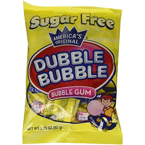 Dubble Bubble Sugar Free, 3.25-Ounce Bags Pack Of 12