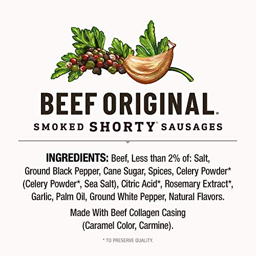 Dukes Beef Original Smoked Shorty Sausages, Keto Friendly Snack