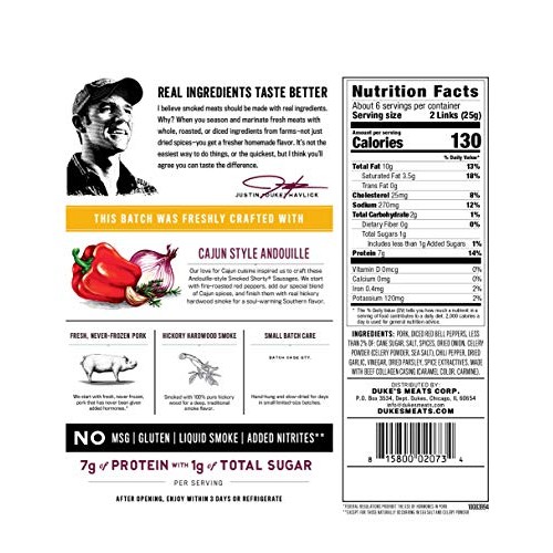 Dukes Cajun Andouille Pork Sausages, 5 Ounce