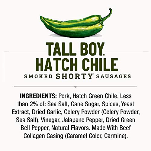 Dukes Hatch Green Chile Tall Boy Smoked Shorty Sausage, Keto Fr...