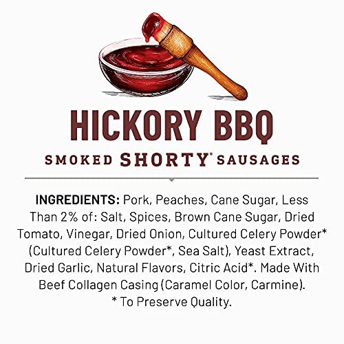Dukes Hickory Peach Bbq Smoked Shorty Sausages, 5 Oz. Pack Of 8