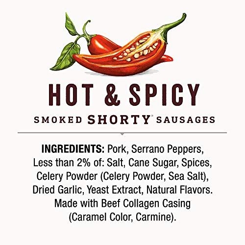 Dukes Hot &Amp; Spicy Smoked Shorty Sausages, Keto Friendly, 5 Oz,