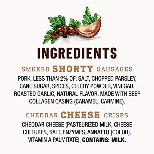 Dukes Shorty Smoked Sausages &Amp; Cheese Crisps, Original Recipe &Amp;