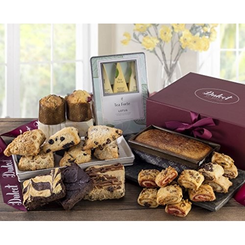 Dulcet Food Deluxe Gift Basket- Includes Scones, Cheese Brownie,