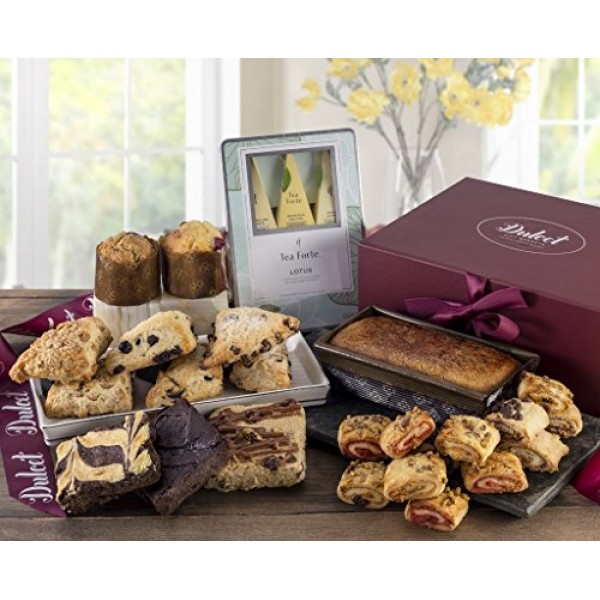 Dulcet Food Deluxe Gift Basket- Includes Scones, Cheese Brownie,