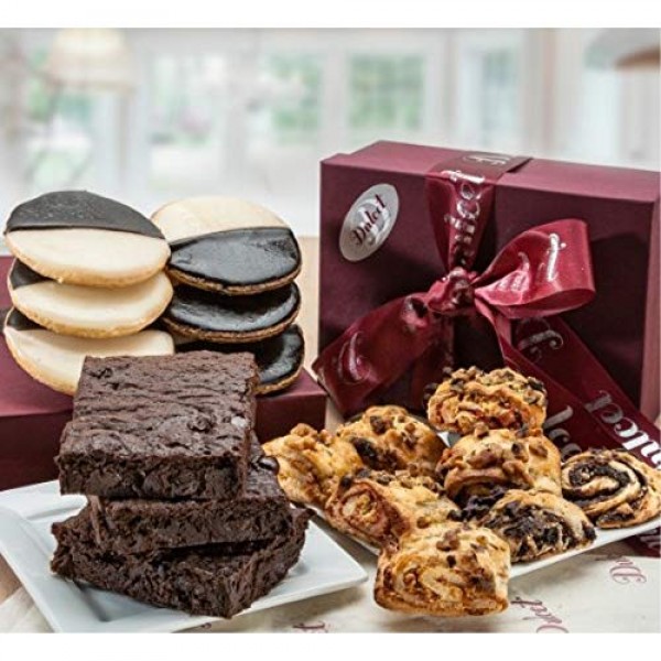 Dulcet Gift Baskets Classic Bakery Gift Box- Traditional Black a...
