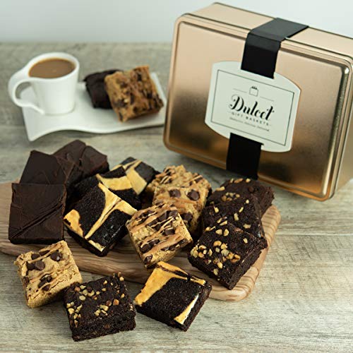 Dulcet Gift Baskets Fudge Brownie Gourmet Tin – Delicious, Fresh