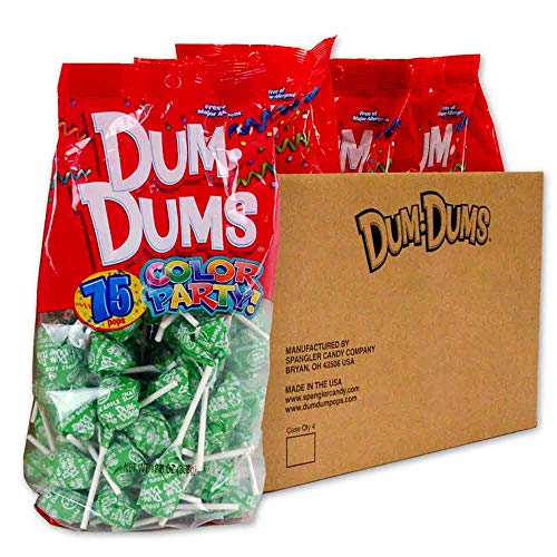 Dum Dums Bright Green Sour Apple 4-75 Count Bags