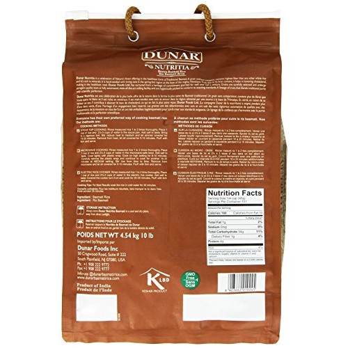 Dunar Elonga Basmati Rice, Premium, 10 Lb